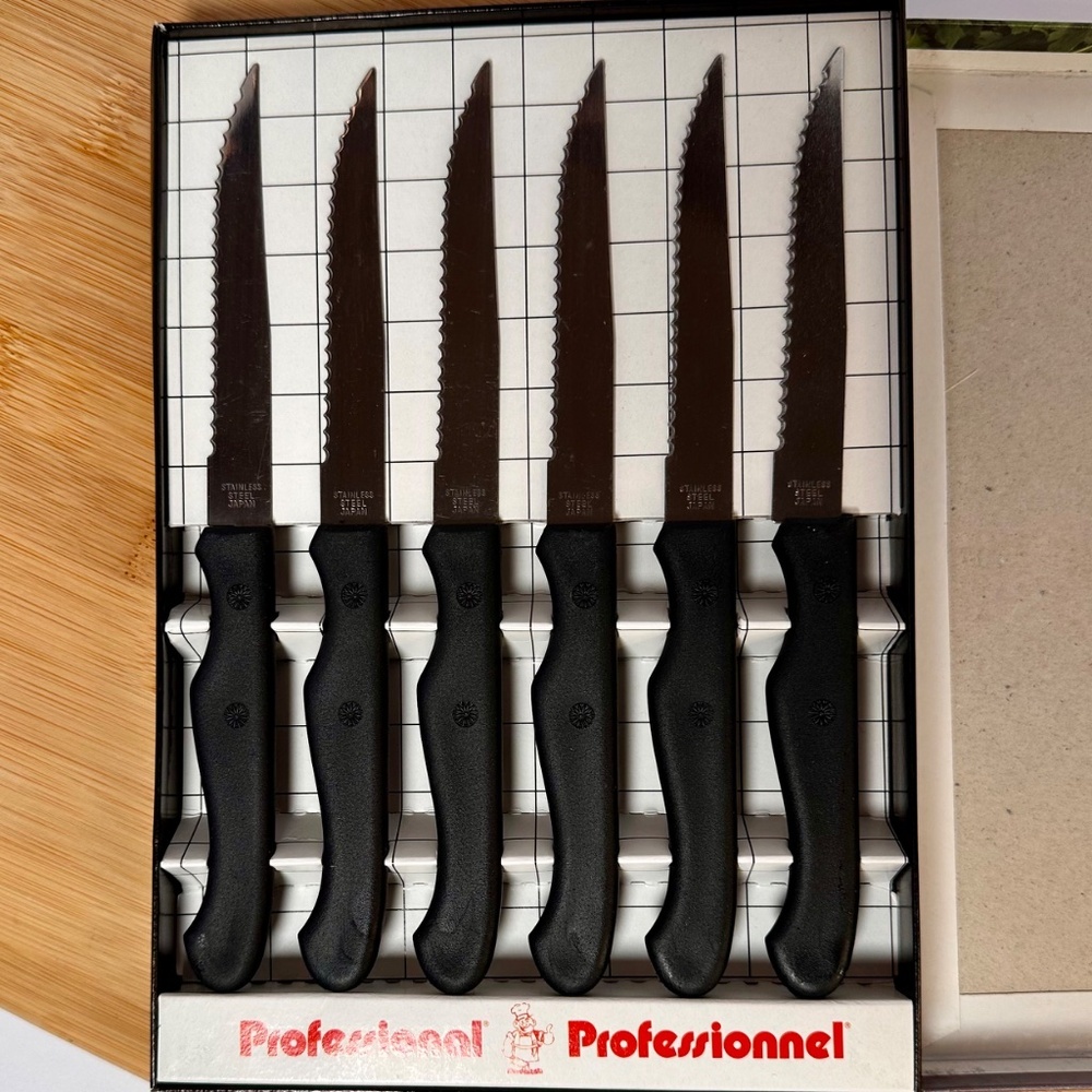 Professionnel 6-Piece Steak Knife Set Stainless Steel Serrated | Boxed